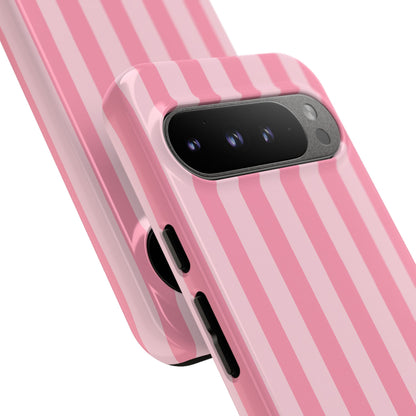 Pink Stripe Phone Case – Pastel Coquette Aesthetic Tough Protective Case