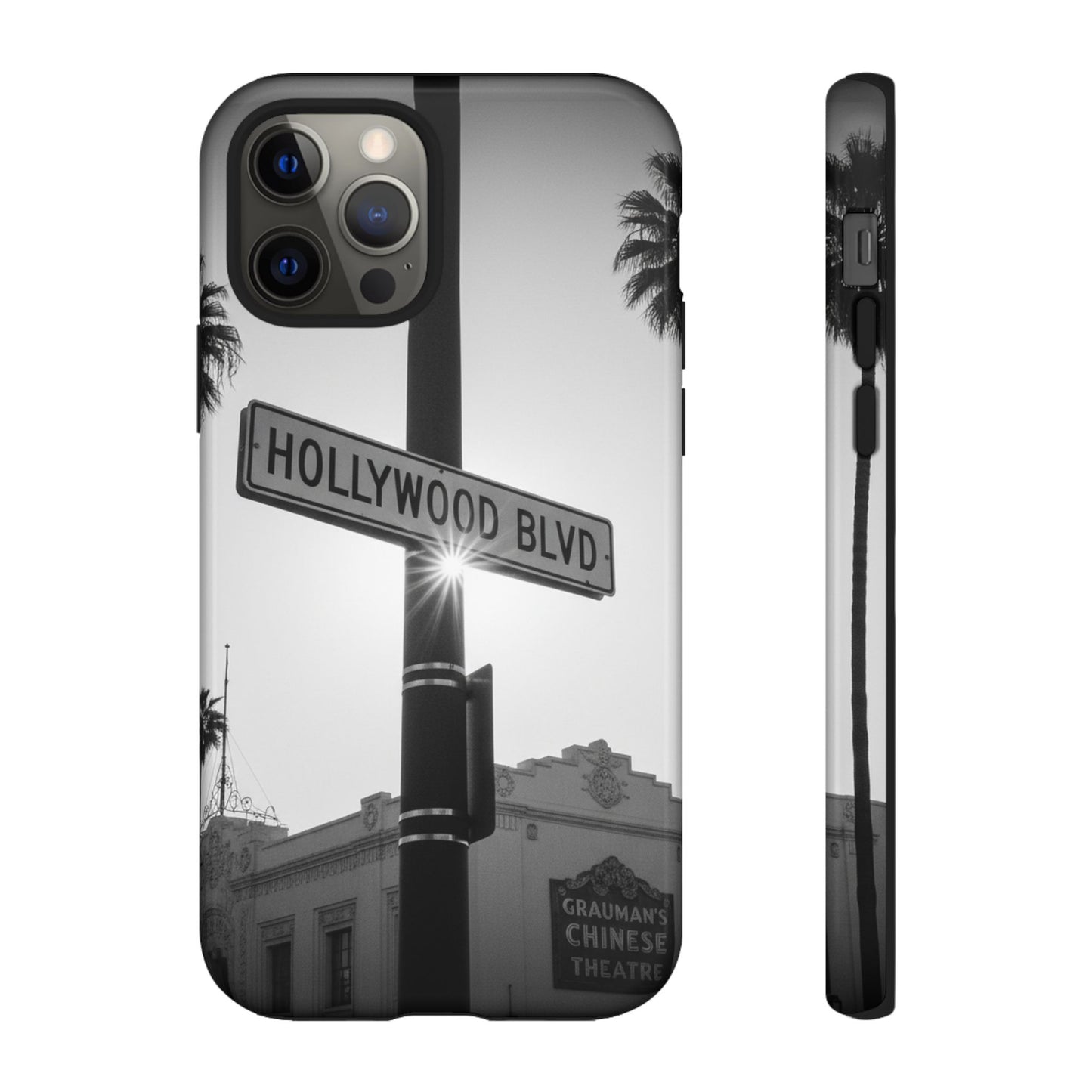 Hollywood Blvd Phone Case | Vintage Los Angeles Street Sign | Black & White LA Aesthetic