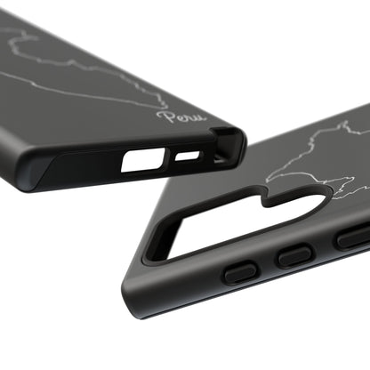 Peru Outline Phone Case – Minimal Country Map Tough Case (iPhone, Samsung, Pixel)