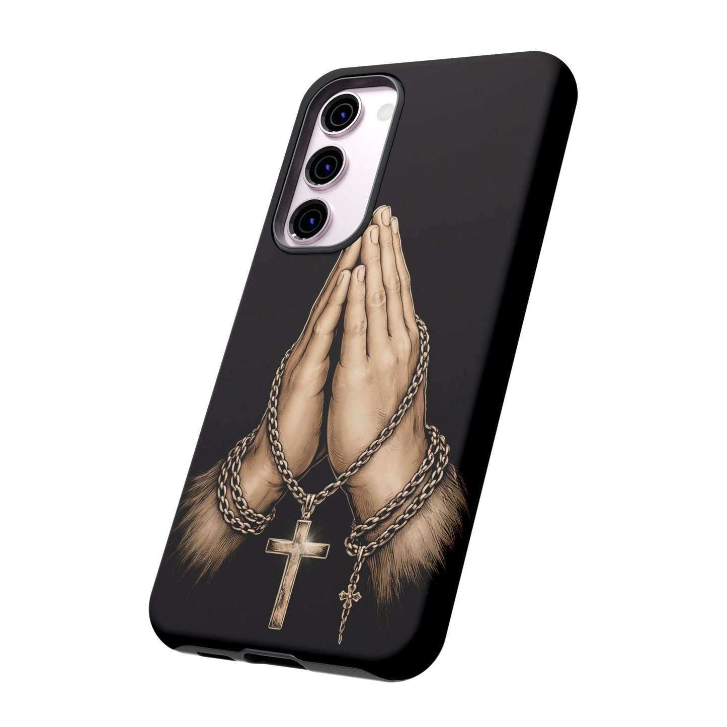 Praying Hands Cross Phone Case – Christian Faith Scripture Cover