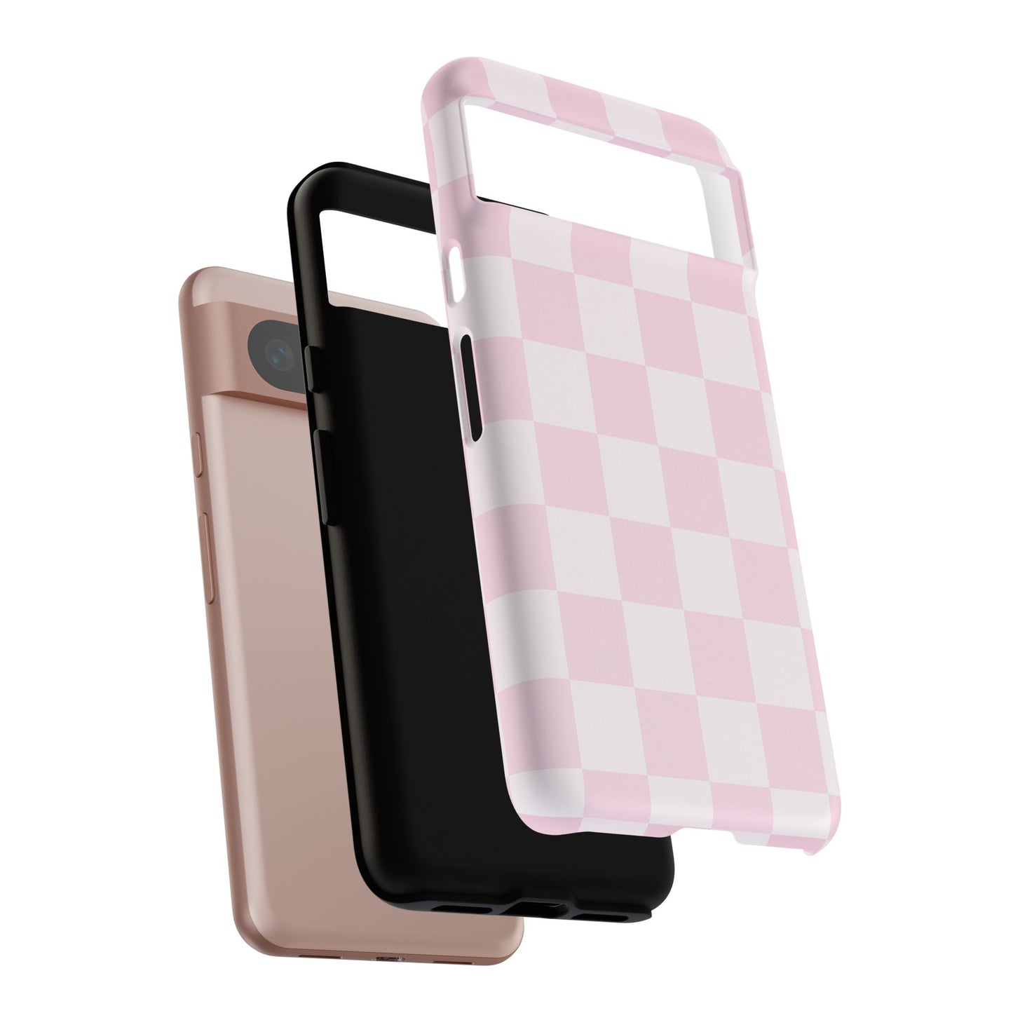 Pink Checkerboard Phone Case | Aesthetic Tough Protective Case