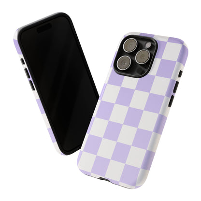 Lavender Checkerboard Phone Case | Pastel Aesthetic Tough Case