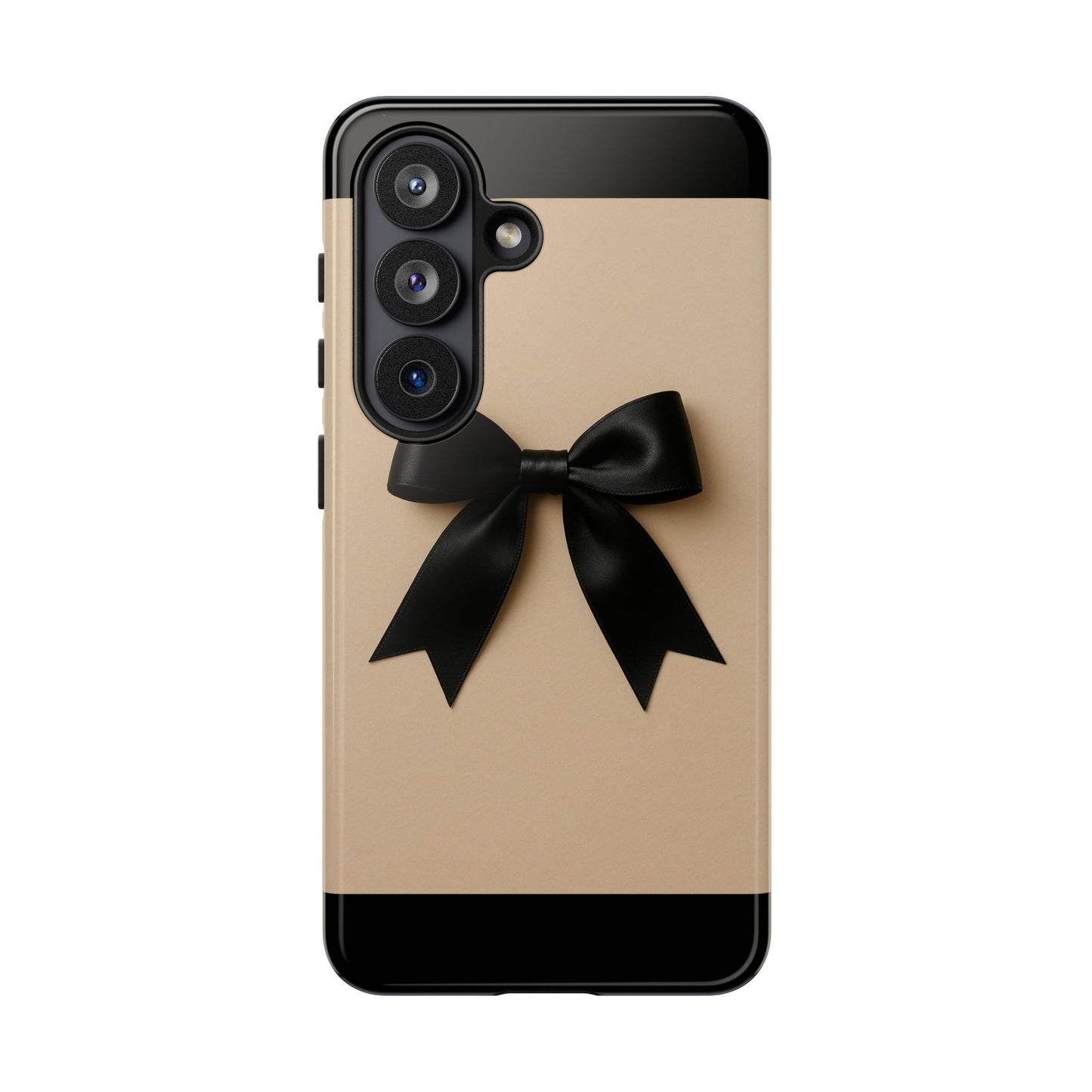Black Bow Phone Case | Coquette Aesthetic Ribbon Design | Chic Neutral iPhone & Samsung Tough Protective Case