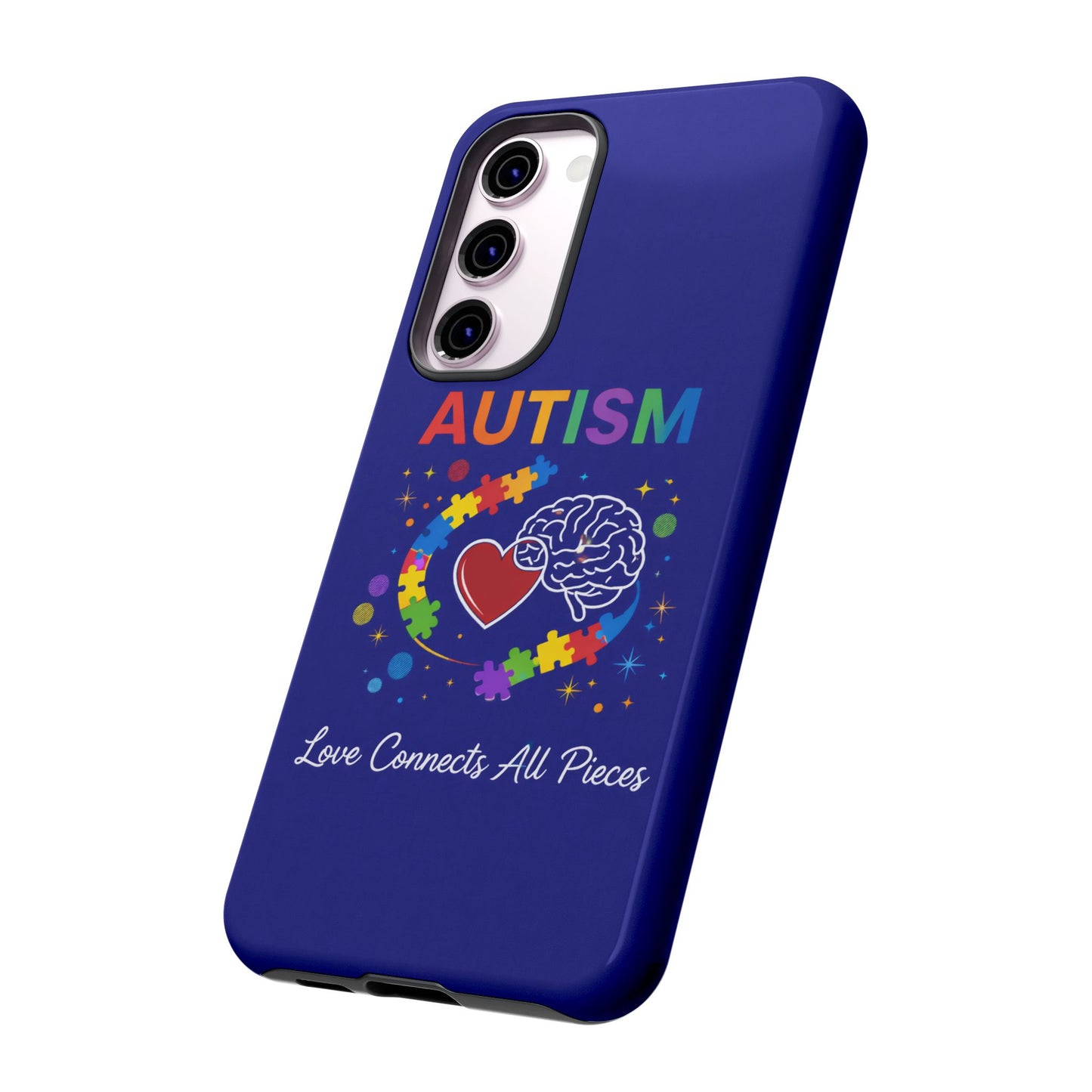 Autism Awareness Tough Case – "Love Connects All Pieces" Phone Case for Iphone, Samsung Galaxy and Pixel