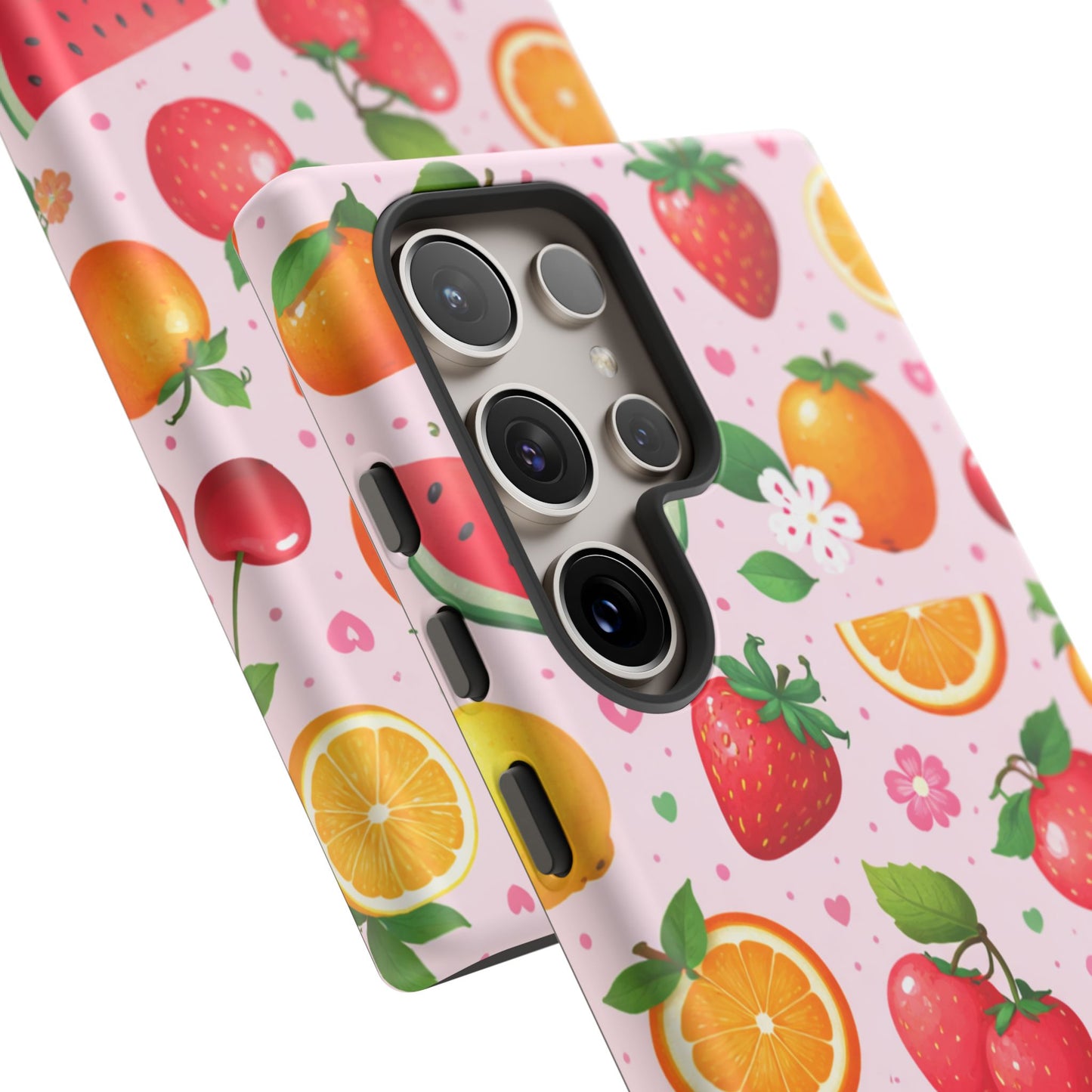 Fruit Phone Case – Tough Shockproof, Strawberry Cherry Citrus Summer Design for Iphone, Samsung Galaxy and Pixel