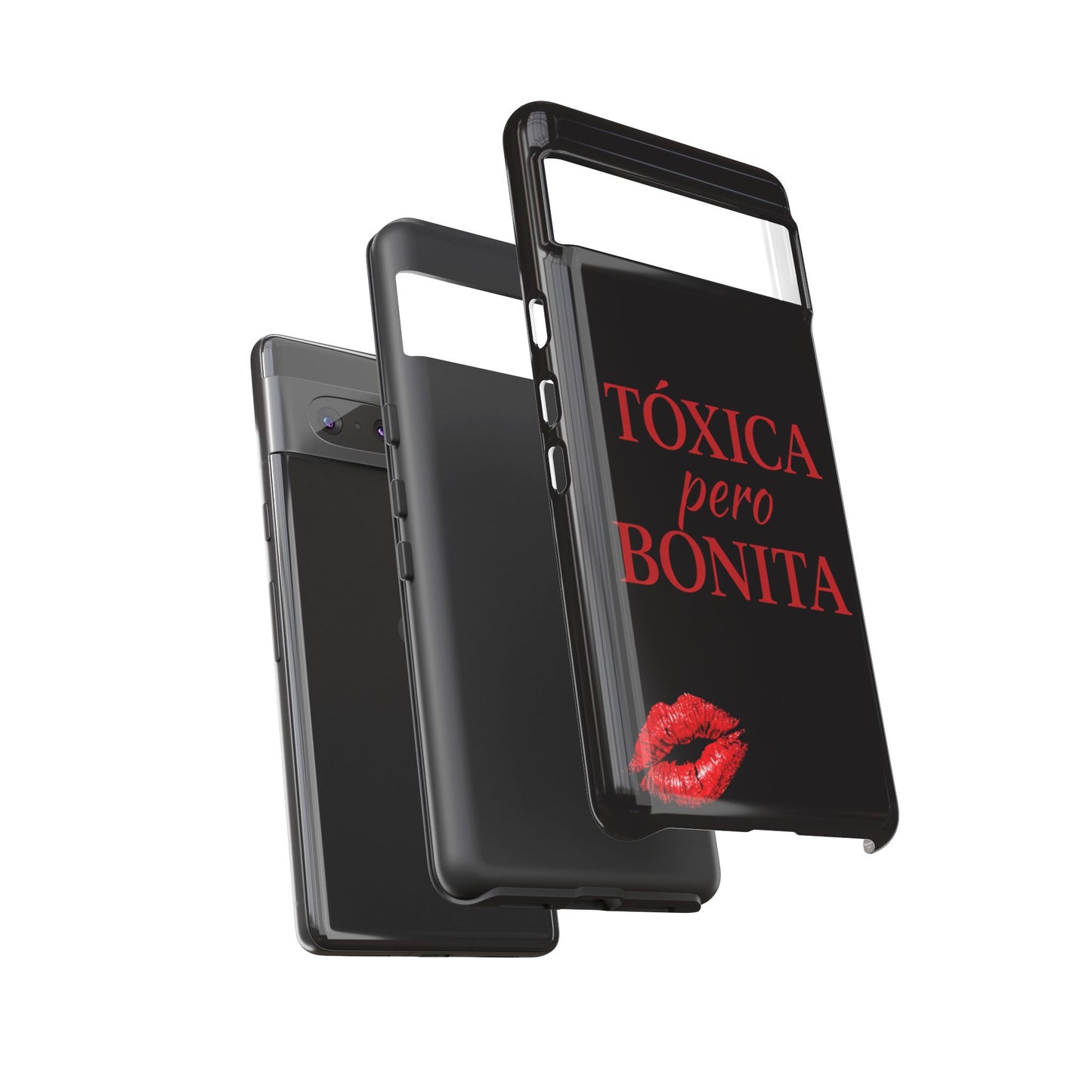 Toxica Pero Bonita Phone Case, Latina Quote Case, Red Lips Aesthetic, Spanish Saying Case, Trendy Tough Cover