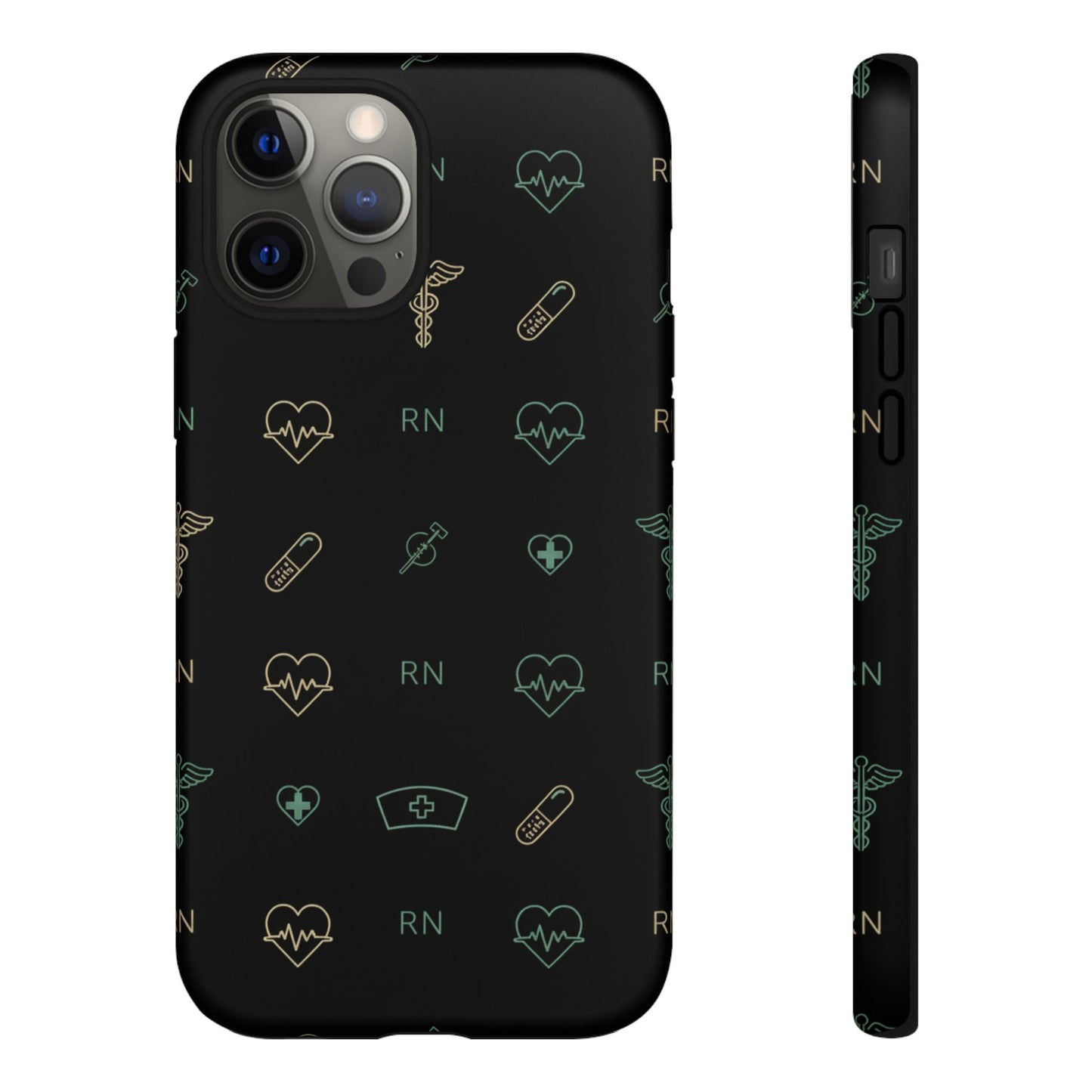 RN Nurse Phone Case – Minimal Medical Icon Pattern Healthcare Worker Tough Case