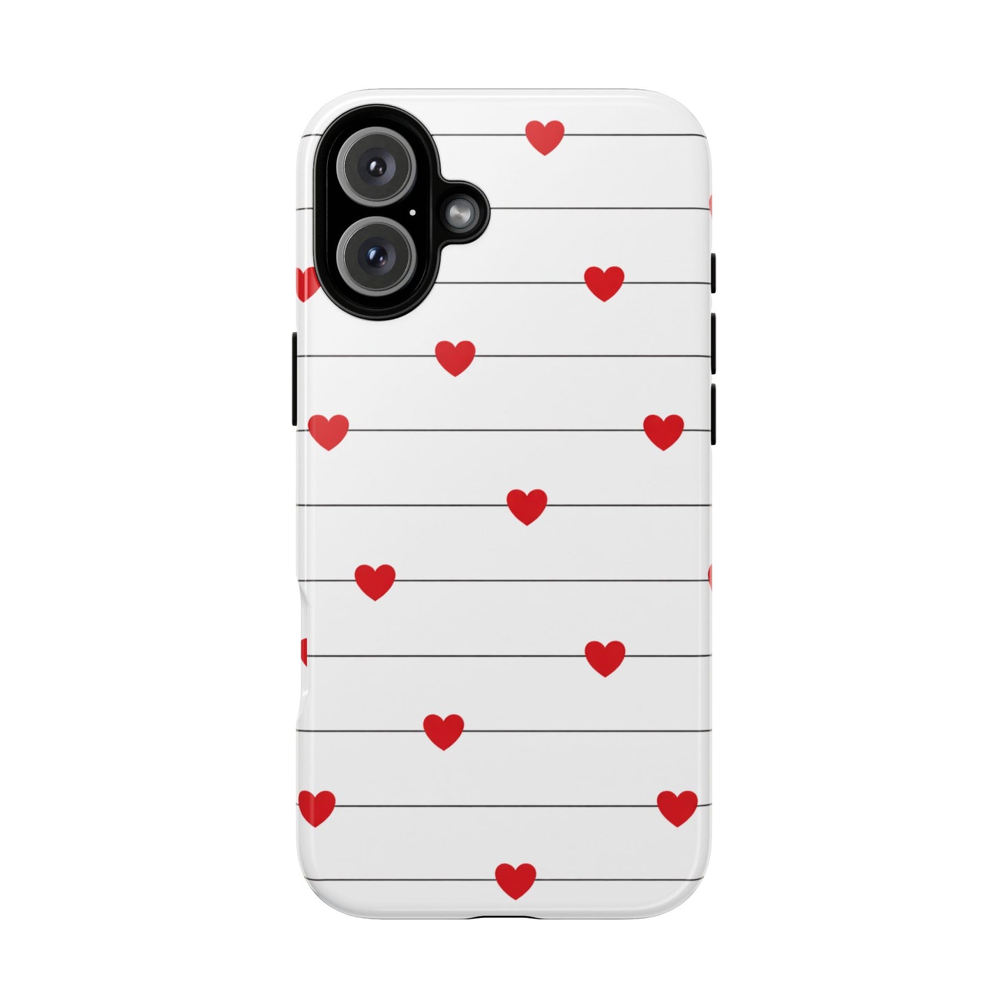 Red Heart Stripe iPhone Case | Tough Shockproof Love Aesthetic Cover