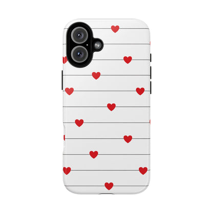 Red Heart Stripe iPhone Case | Tough Shockproof Love Aesthetic Cover