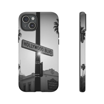 Hollywood Blvd Phone Case | Vintage Los Angeles Street Sign | Black & White LA Aesthetic
