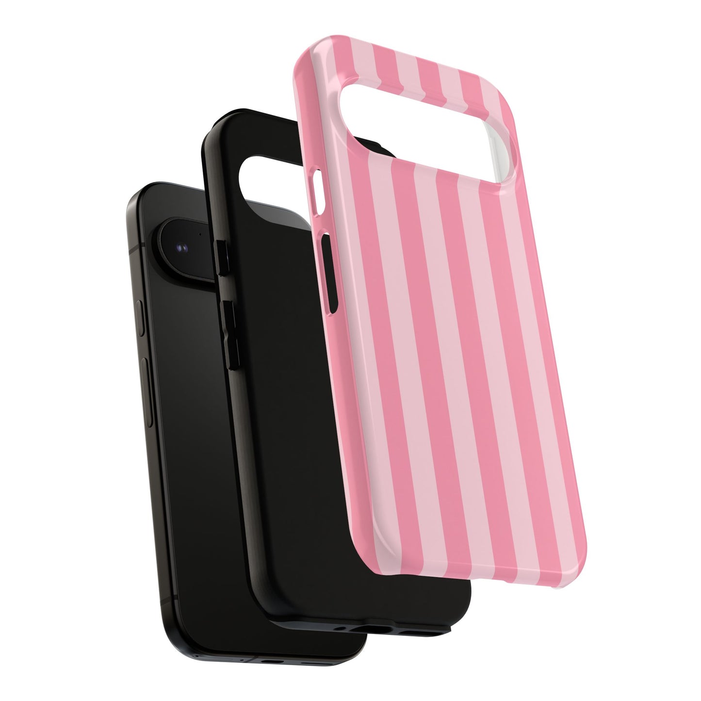 Pink Stripe Phone Case – Pastel Coquette Aesthetic Tough Protective Case