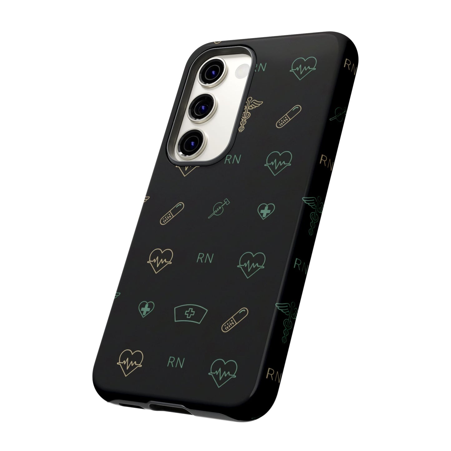 RN Nurse Phone Case – Minimal Medical Icon Pattern Healthcare Worker Tough Case