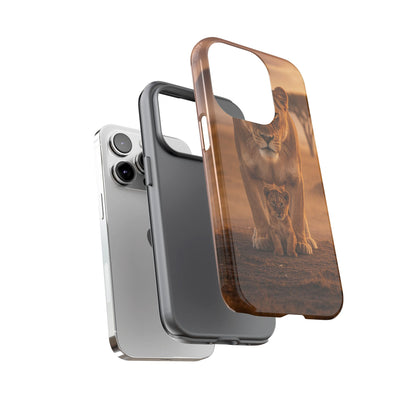 Lioness & Cub Phone Case | Safari Wildlife Tough Case for iPhone & Samsung