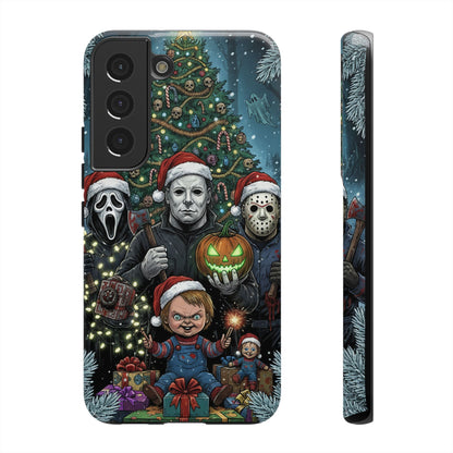 Christmas Horror Phone Case – Festive Slasher Collage Tough Case (iPhone, Samsung, Pixel)