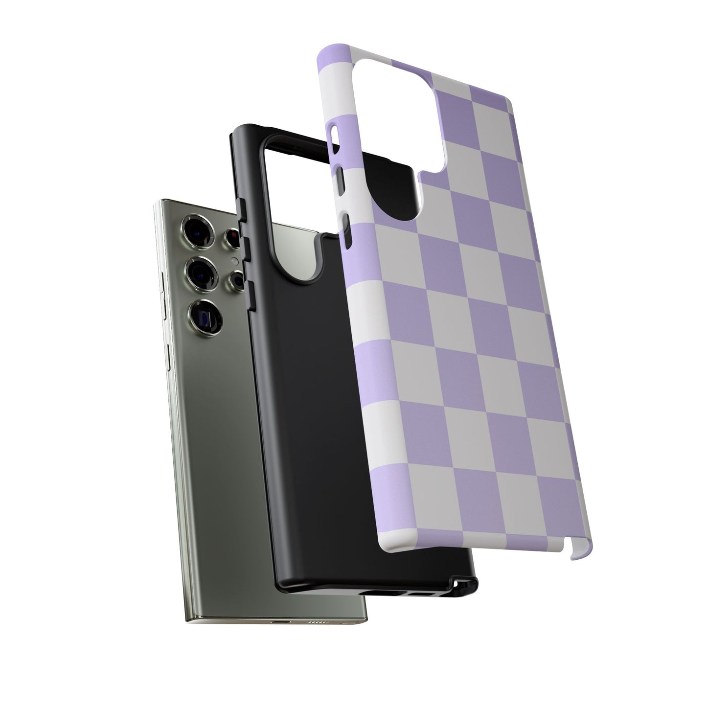 Lavender Checkerboard Phone Case | Pastel Aesthetic Tough Case