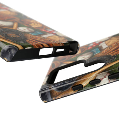 Baseball Gear Collage Phone Case – Vintage Baseball Equipment Sports Tough Case