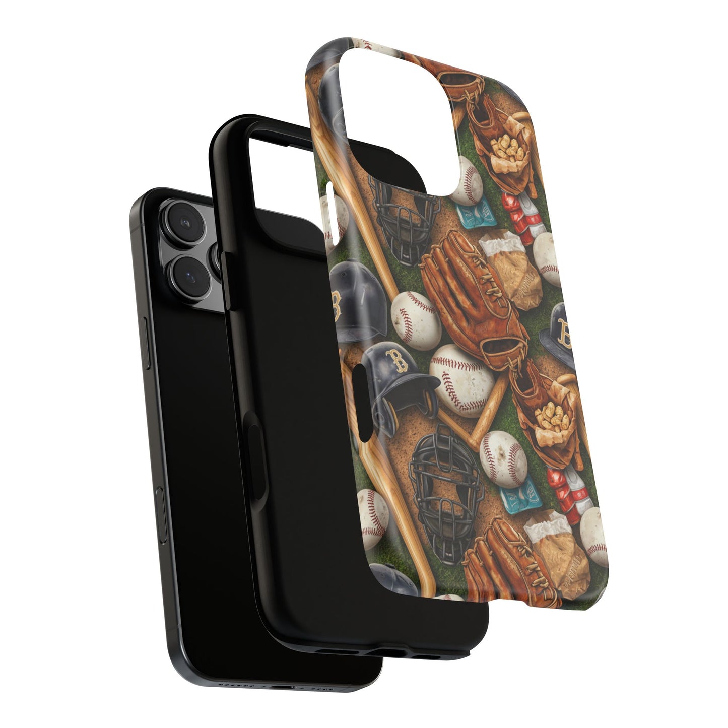 Baseball Gear Collage Phone Case – Vintage Baseball Equipment Sports Tough Case