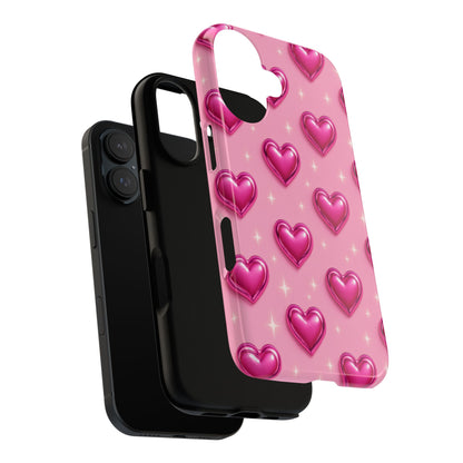 Pink Heart Pattern Phone Case | Tough Protective Case for Iphone, Samsung Galaxy and Pixel