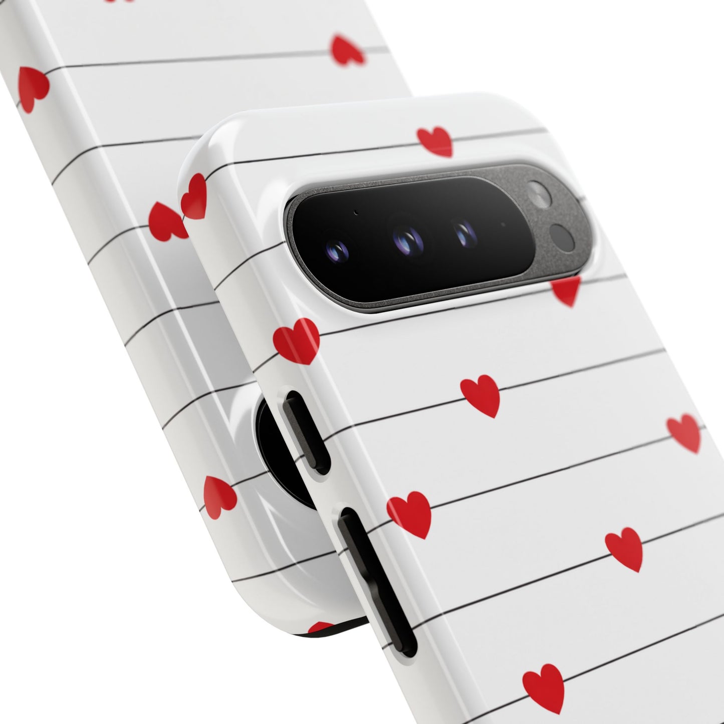 Red Heart Stripe iPhone Case | Tough Shockproof Love Aesthetic Cover
