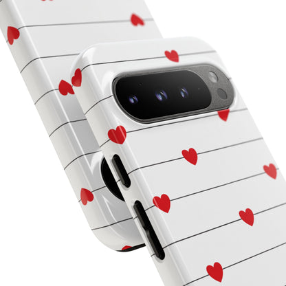 Red Heart Stripe iPhone Case | Tough Shockproof Love Aesthetic Cover