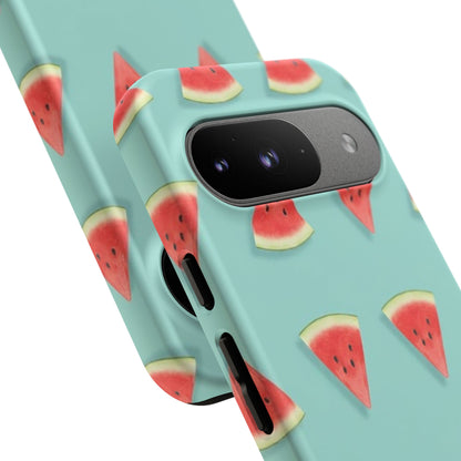 Watermelon Phone Case – Pastel Blue Summer Fruit Tough Case (iPhone, Samsung, Pixel)