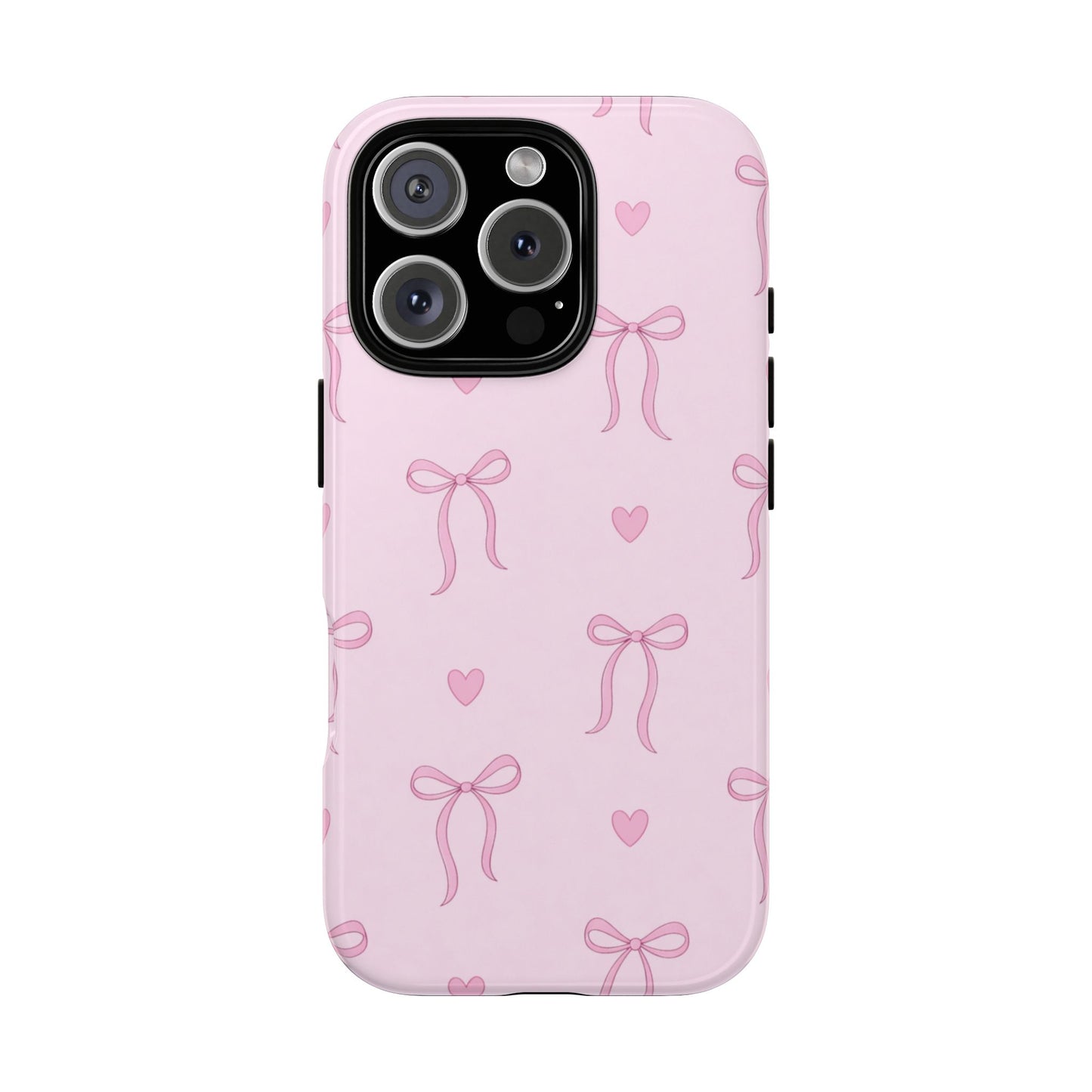 Pink Bow Heart Aesthetic Phone Case – Coquette Cute Tough Cover