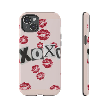 XOXO Kiss Print Phone Case | Coquette Valentine Aesthetic | Cute Pink Lipstick Kiss Tough Case for iPhone & Samsung