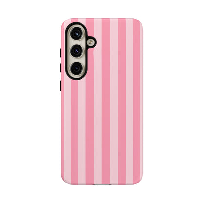 Pink Vertical Stripe Phone Case | Minimal Pastel Stripes Tough Case