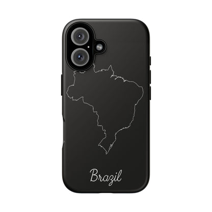 Brazil Outline Phone Case – Minimal Country Map Tough Case (iPhone, Samsung, Pixel)