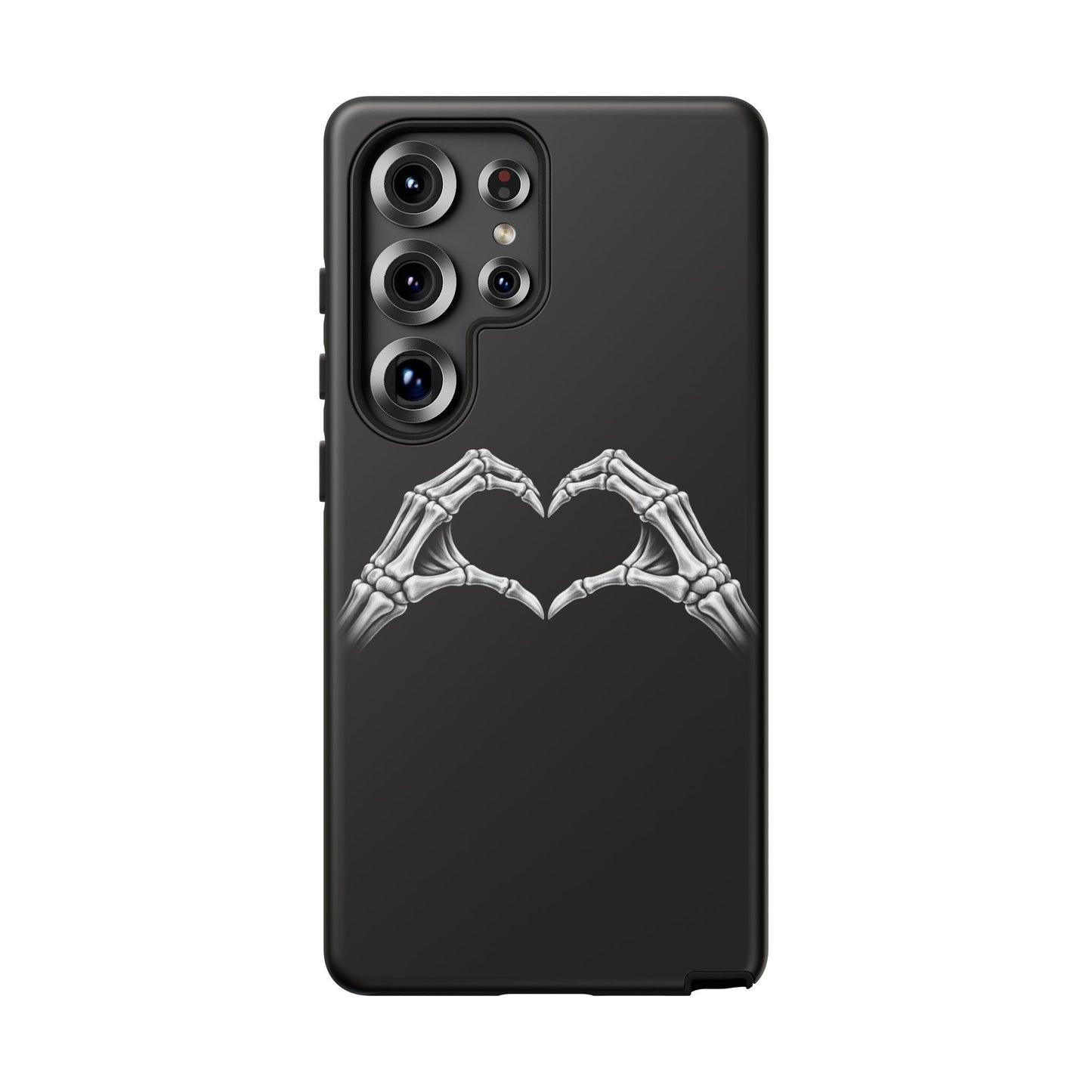 Skeleton Hands Heart Phone Case | Gothic Black Protective Cover