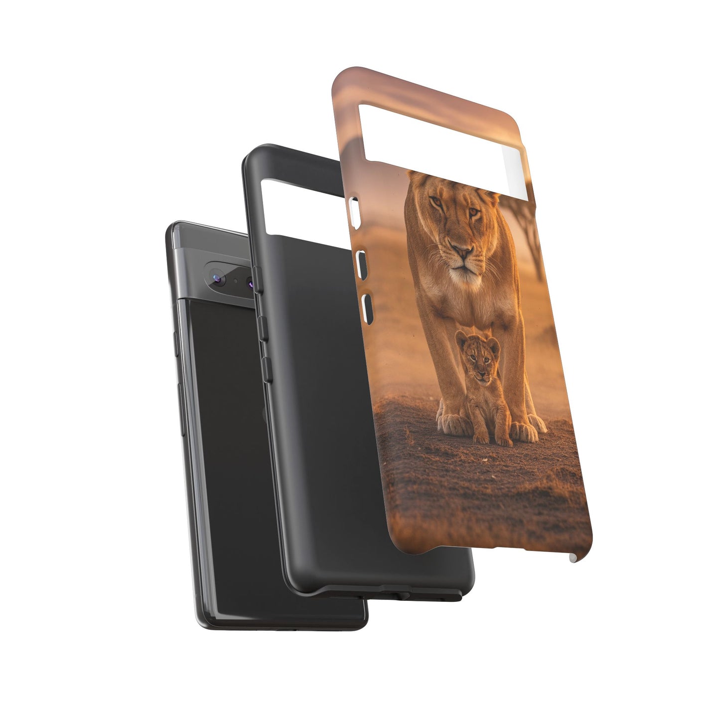 Lioness & Cub Phone Case | Safari Wildlife Tough Case for iPhone & Samsung