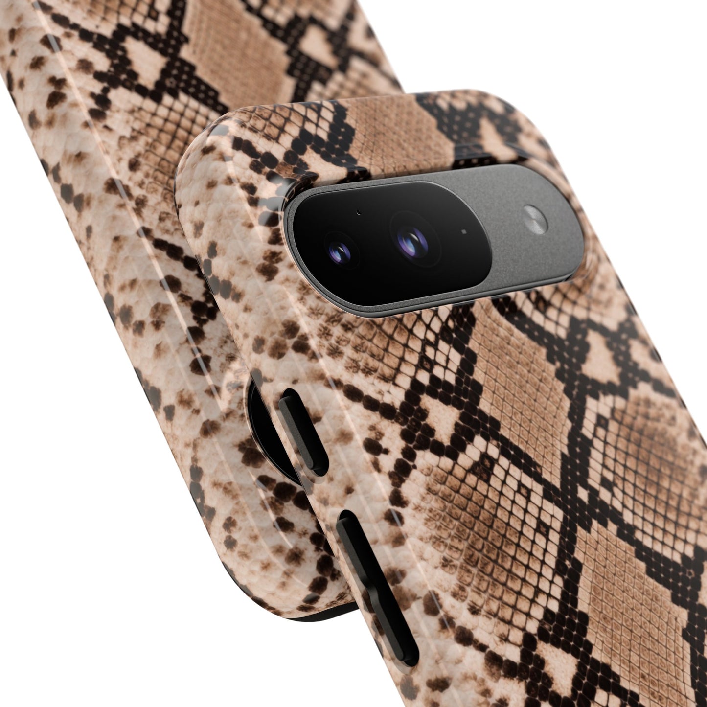 Snake Print Phone Case – Brown Python Pattern Slim Protective Cover for Iphone, Samsung Galaxy and Pixel