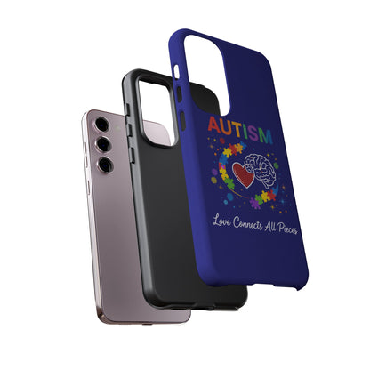 Autism Awareness Tough Case – "Love Connects All Pieces" Phone Case for Iphone, Samsung Galaxy and Pixel