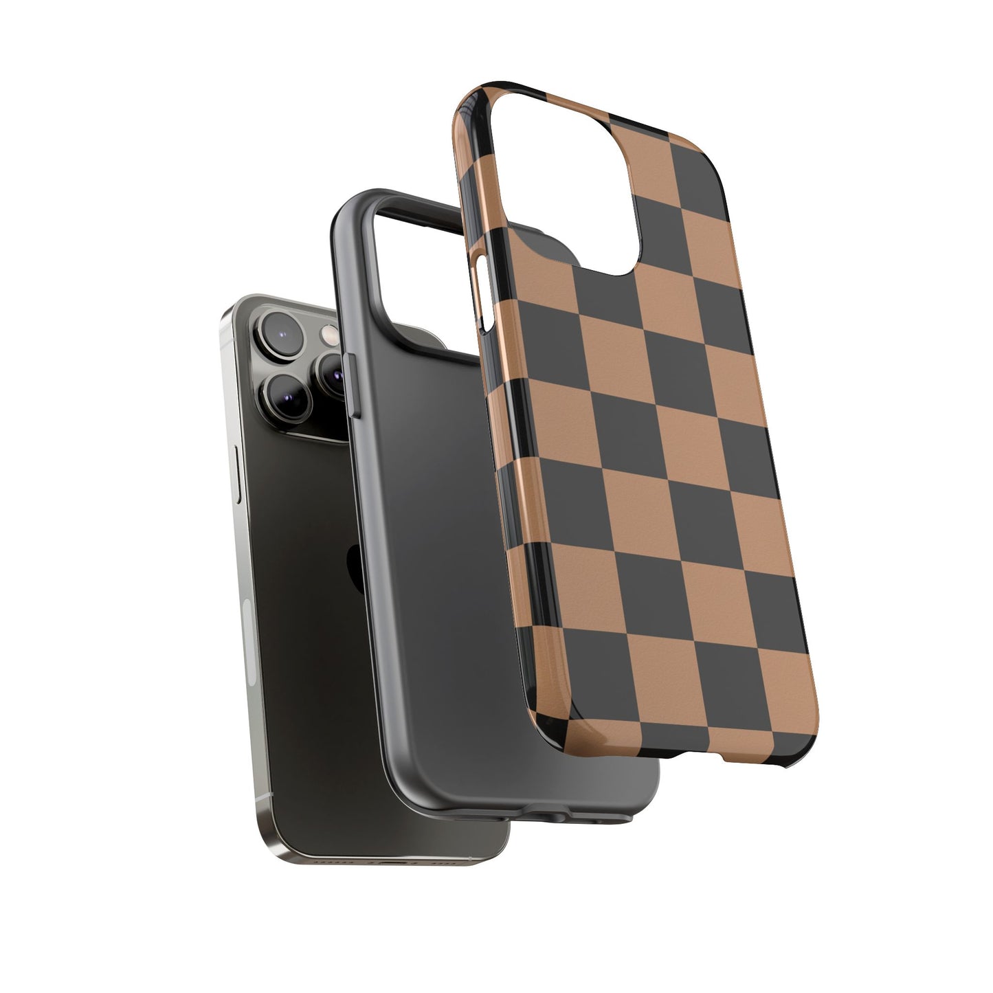 Brown Checkerboard Phone Case | Aesthetic Tough Protective Case