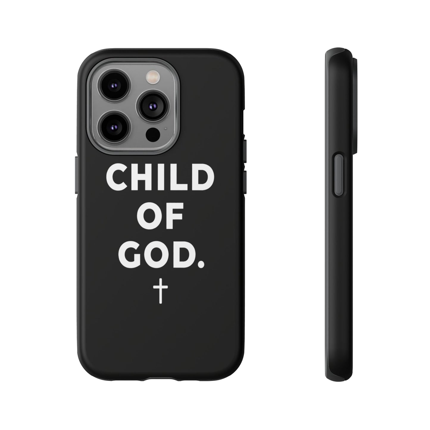 Child of God Phone Case Christian Black Aesthetic Cross Tough Cover