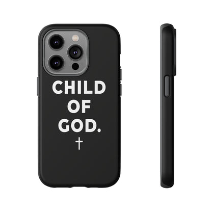 Child of God Phone Case Christian Black Aesthetic Cross Tough Cover