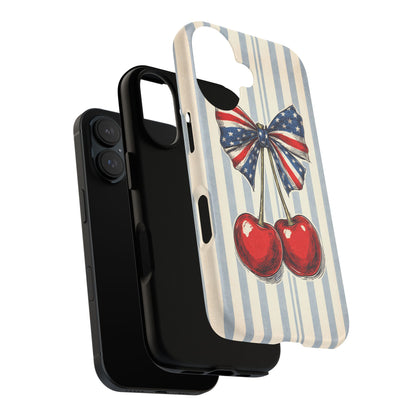 Patriotic Cherry Phone Case Americana Coquette Aesthetic iPhone Samsung