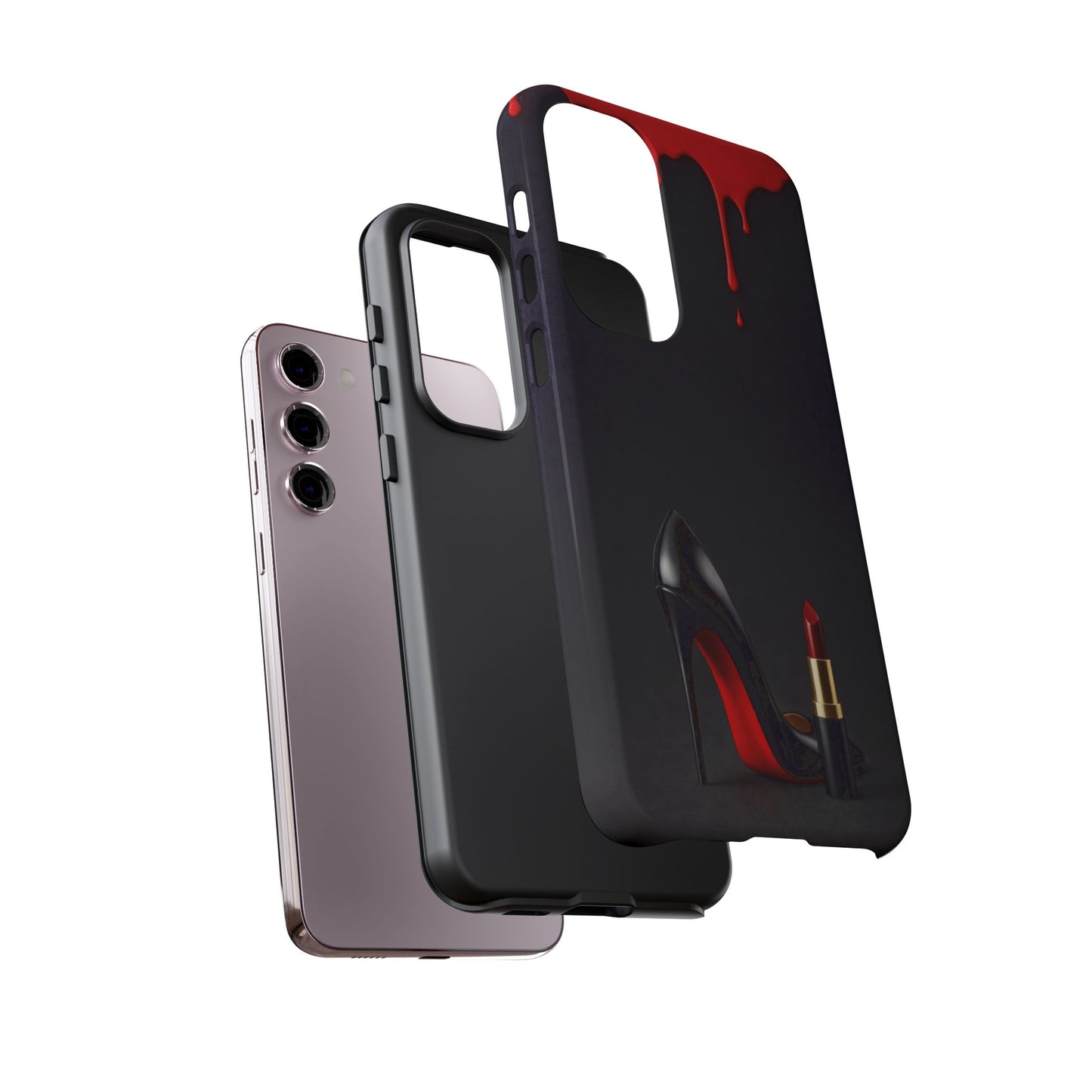 Dark Feminine Red Drip Phone Case – Gothic Glam Tough Cover