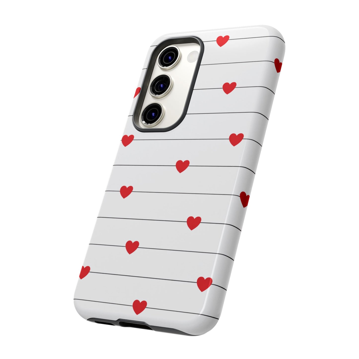 Red Heart Stripe iPhone Case | Tough Shockproof Love Aesthetic Cover