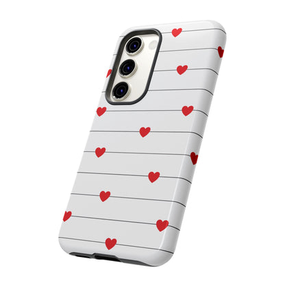 Red Heart Stripe iPhone Case | Tough Shockproof Love Aesthetic Cover