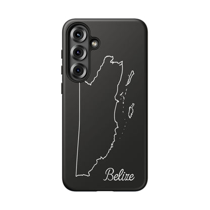 Belize Outline Phone Case – Minimal Country Map Tough Case (iPhone, Samsung, Pixel)