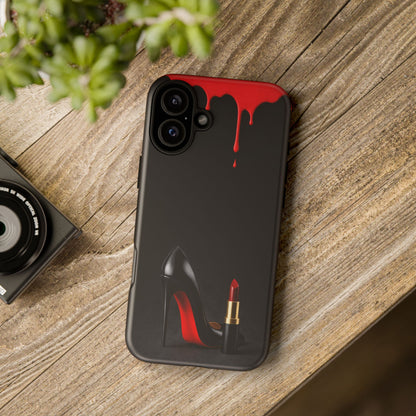 Dark Feminine Red Drip Phone Case – Gothic Glam Tough Cover