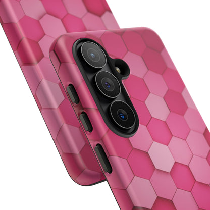 Hot Pink Hexagon Phone Case | Honeycomb Geometric Aesthetic | Cute Pink iPhone & Samsung Tough Protective Case