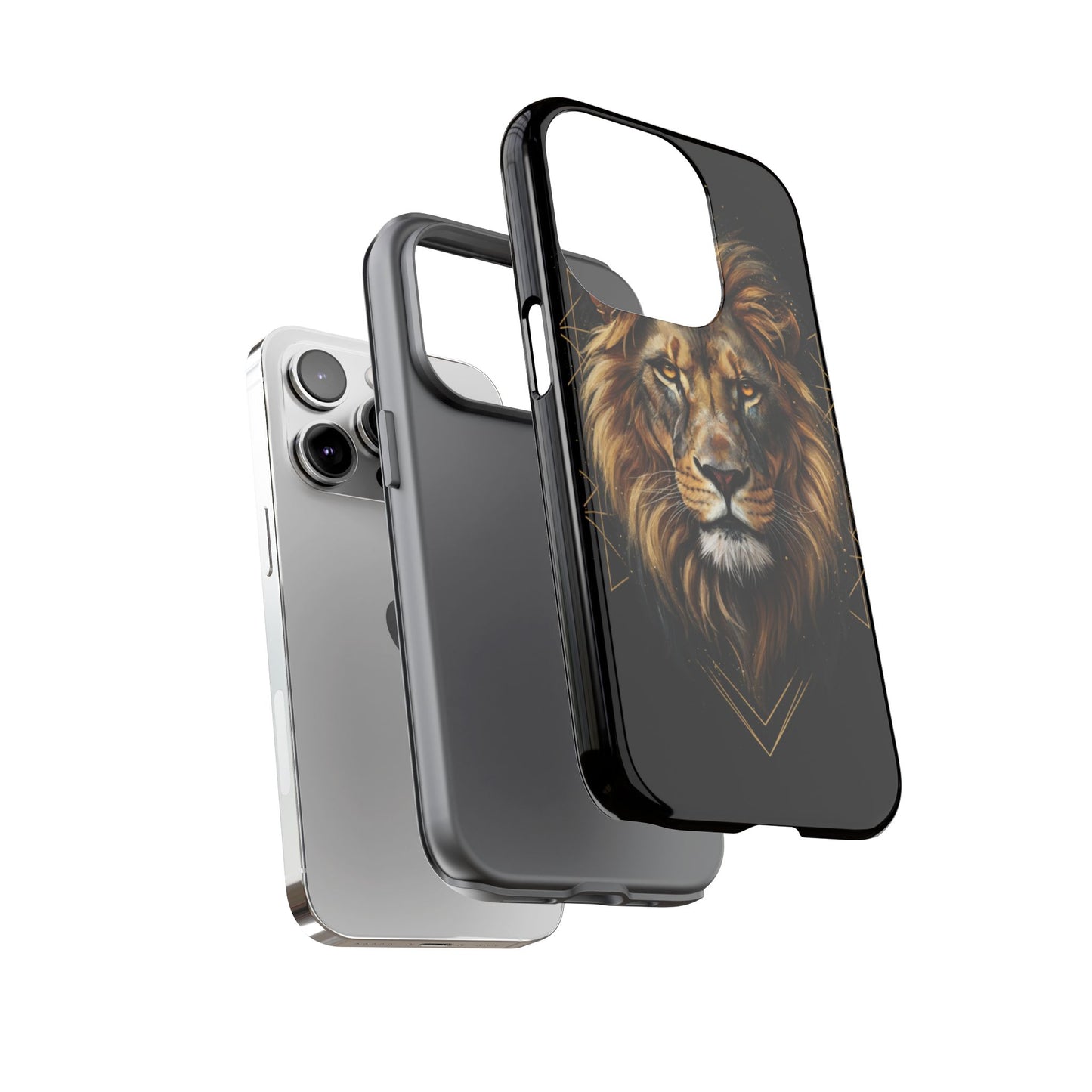 Majestic Lion Phone Case – Black Gold Luxury Lion Art Tough Protective Case
