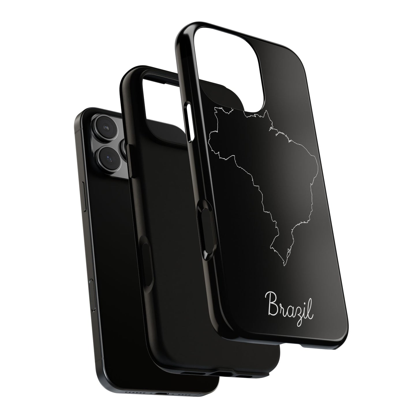 Brazil Outline Phone Case – Minimal Country Map Tough Case (iPhone, Samsung, Pixel)