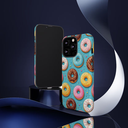 Cute Donut Pattern Phone Case – Colorful Sprinkles Dessert Design for Iphone, Samsung Galaxy and Pixel