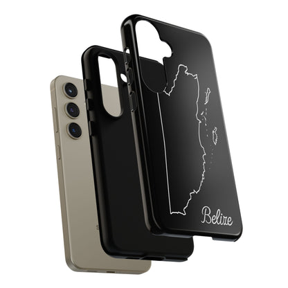 Belize Outline Phone Case – Minimal Country Map Tough Case (iPhone, Samsung, Pixel)