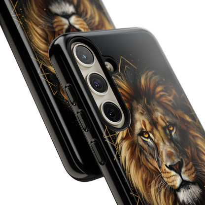 Majestic Lion Phone Case – Black Gold Luxury Lion Art Tough Protective Case
