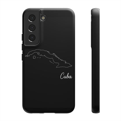Cuba Outline Phone Case – Minimal Country Map Tough Case (iPhone, Samsung, Pixel)