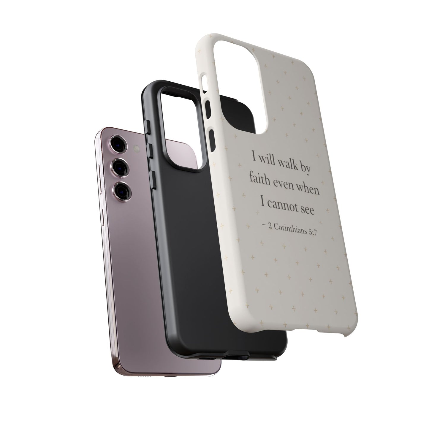 Walk by Faith Phone Case 2 Corinthians 5:7 Christian Bible Cover